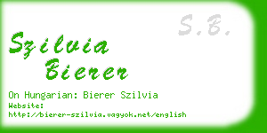 szilvia bierer business card